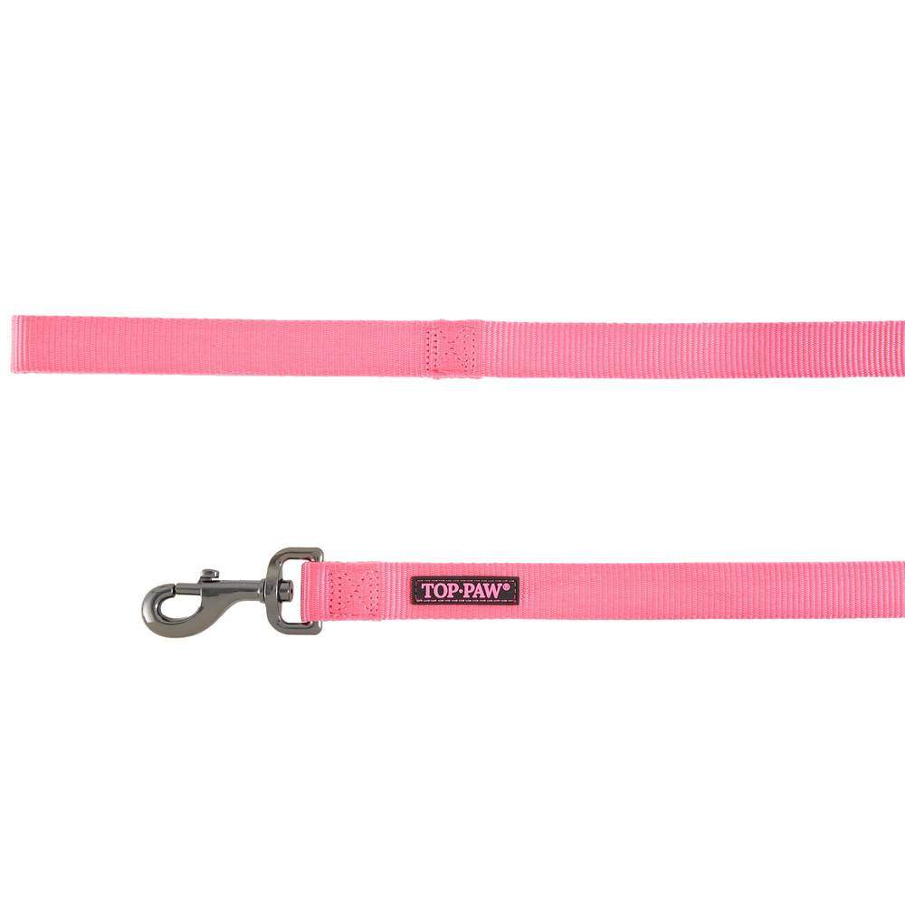 Top Paw® Nylon Dog Leash: 6-ft long (Color: Pink, Size: 1 In)