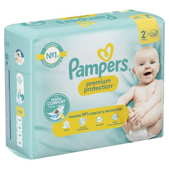 Couche premium protection taille 2, 4kg - 8kg - Pampers - x30