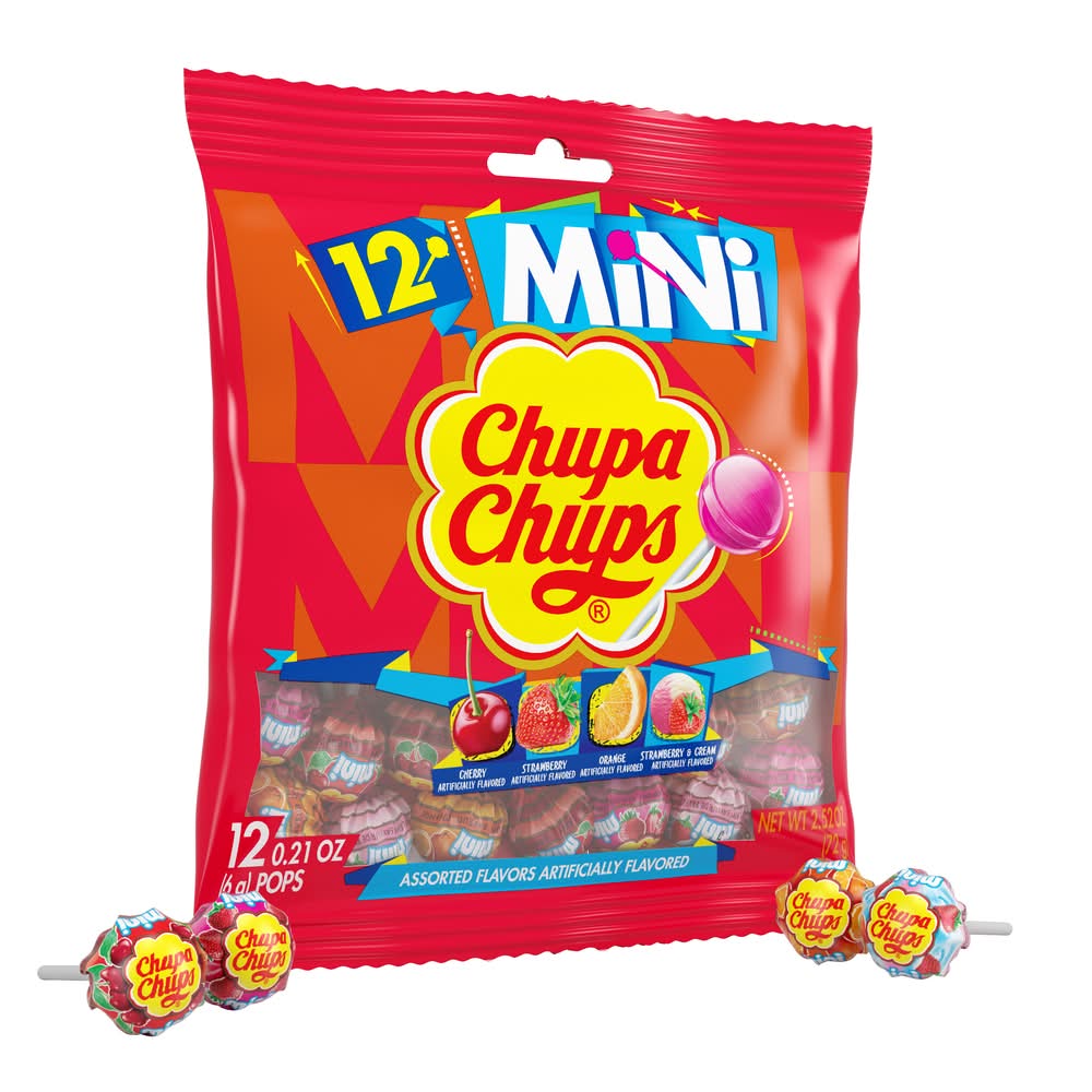 Chupa Chups Mini Lollipops, Assorted (2.52 oz, 12 ct)