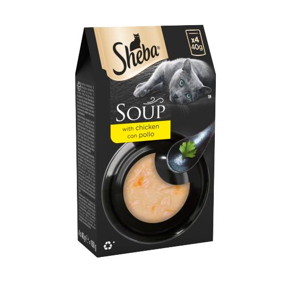 Sheba Classics Adult Wet Cat Food With Chicken Fillets Soup (4 pack)