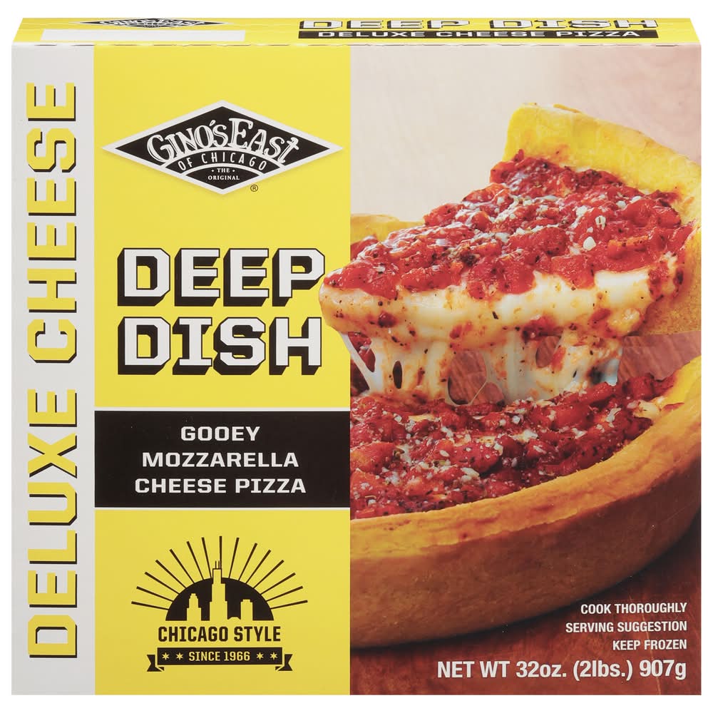 Gino's East Frozen Deep Dish Pizza, Gooey Mozzarella Cheese (32 oz)
