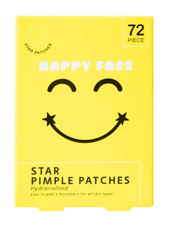 Happy Face Star Pimple Patches 72-Count Yellow