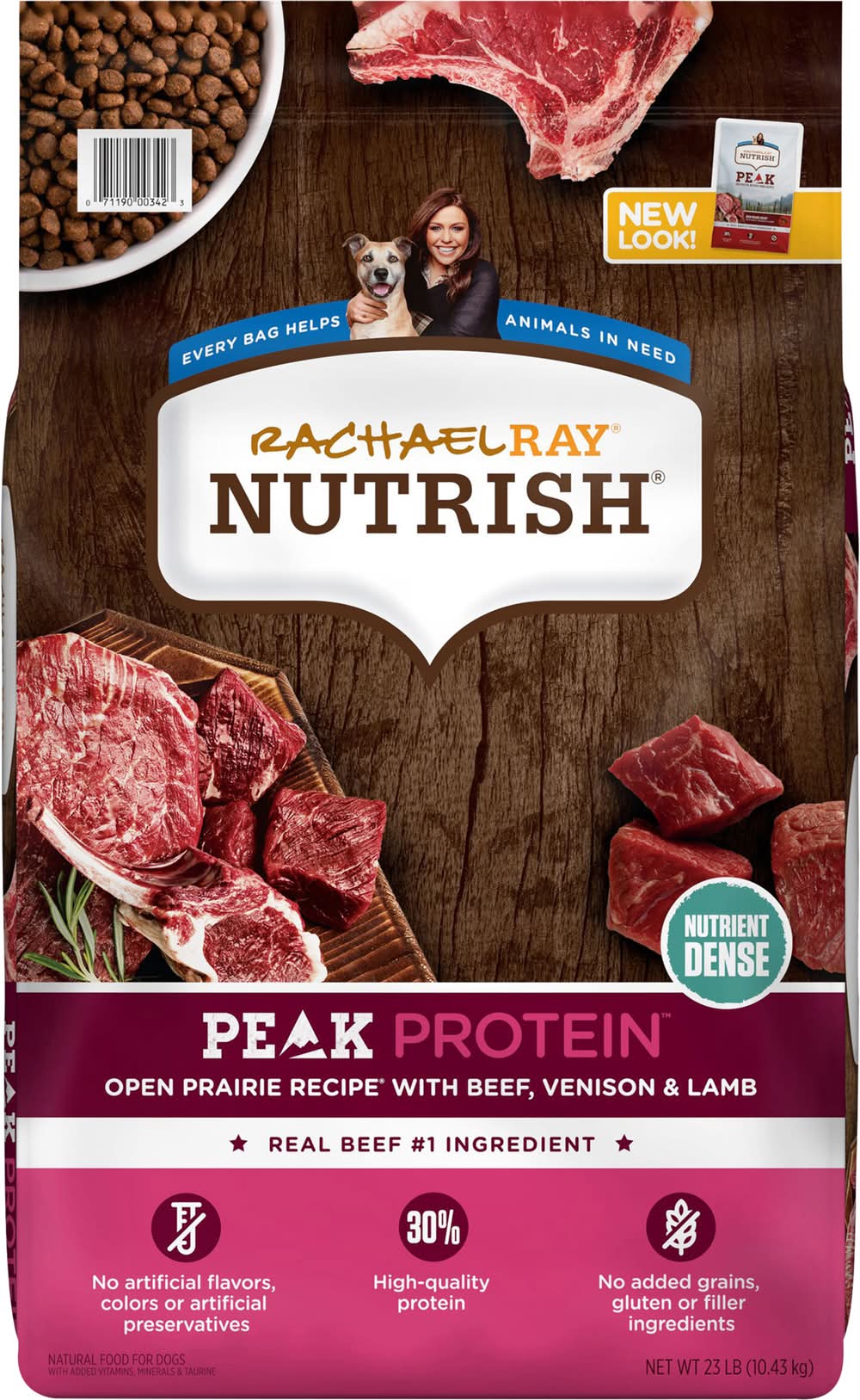 Nutrish High Protein Dry Dog Food, Beef Potato & Peas With Vension & Lamb (23 lbs)