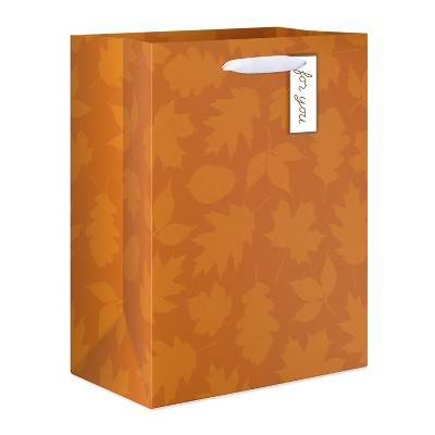 Halloween Fall Large Gift Bag, Brown Leaves