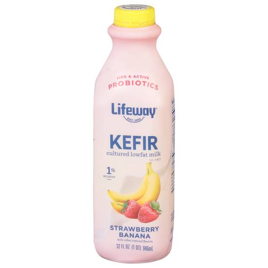 Lifeway Strawberry Banana Kefir Cultured Lowfat Milk (32 fl oz)