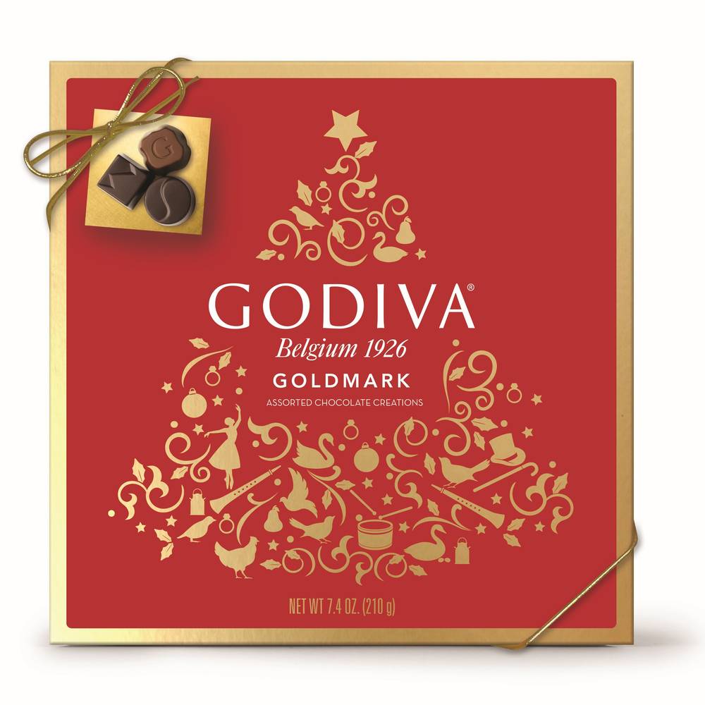 Godiva Holiday Goldmark Gift Box, 18 Ct, 7.7 Oz