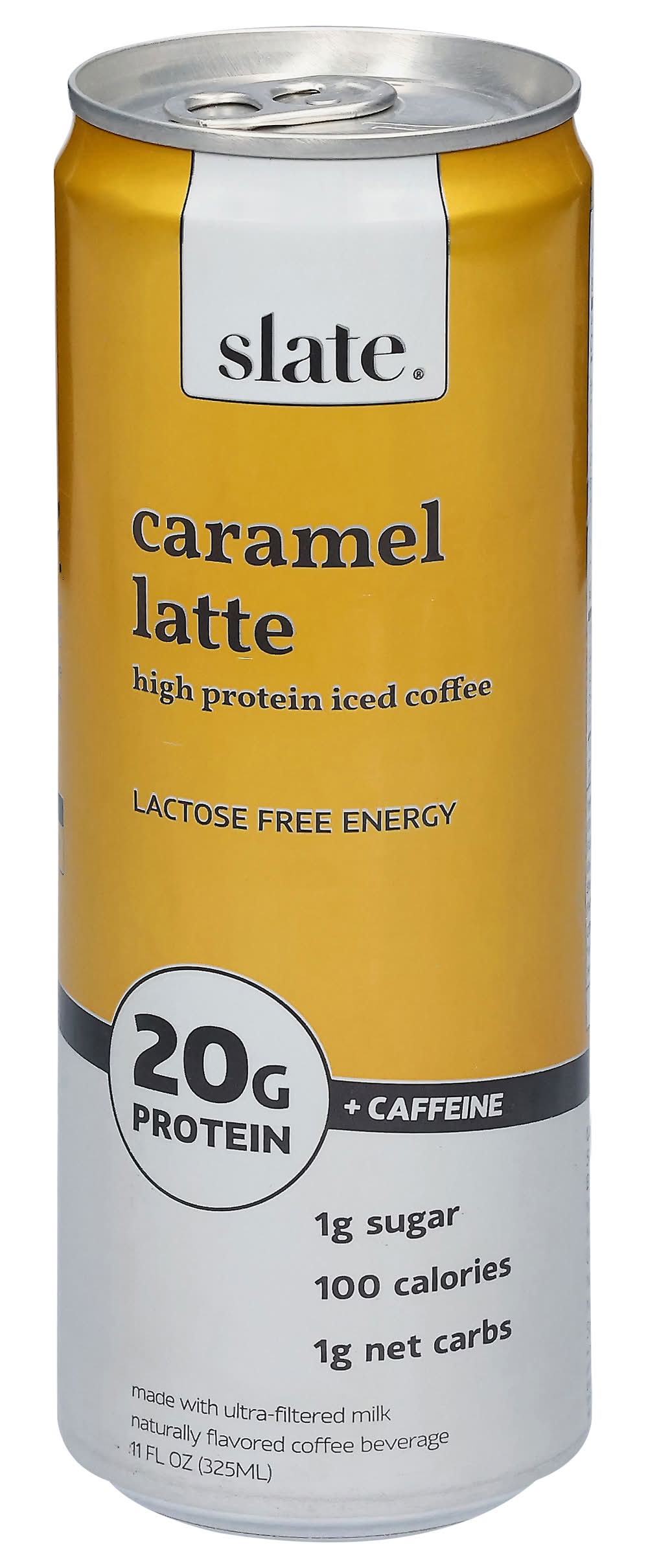 Slate High Protein Iced Coffee, Caramel Latte (11 fl oz)