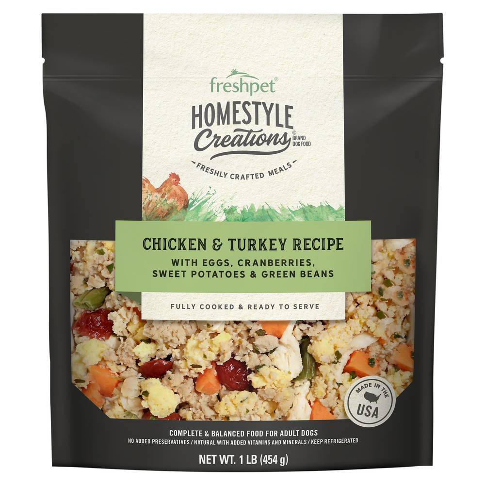 Freshpet Homestyle Creations Turkey Recipe Adult Dog Food, Chicken (1 lbs)