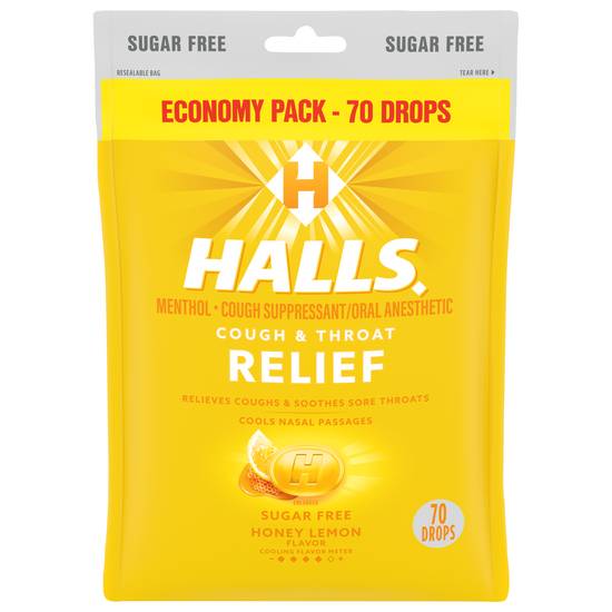 Halls Relief Honey Lemon Cough Drops