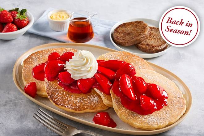 Fresh Strawberry Hotcakes Combo