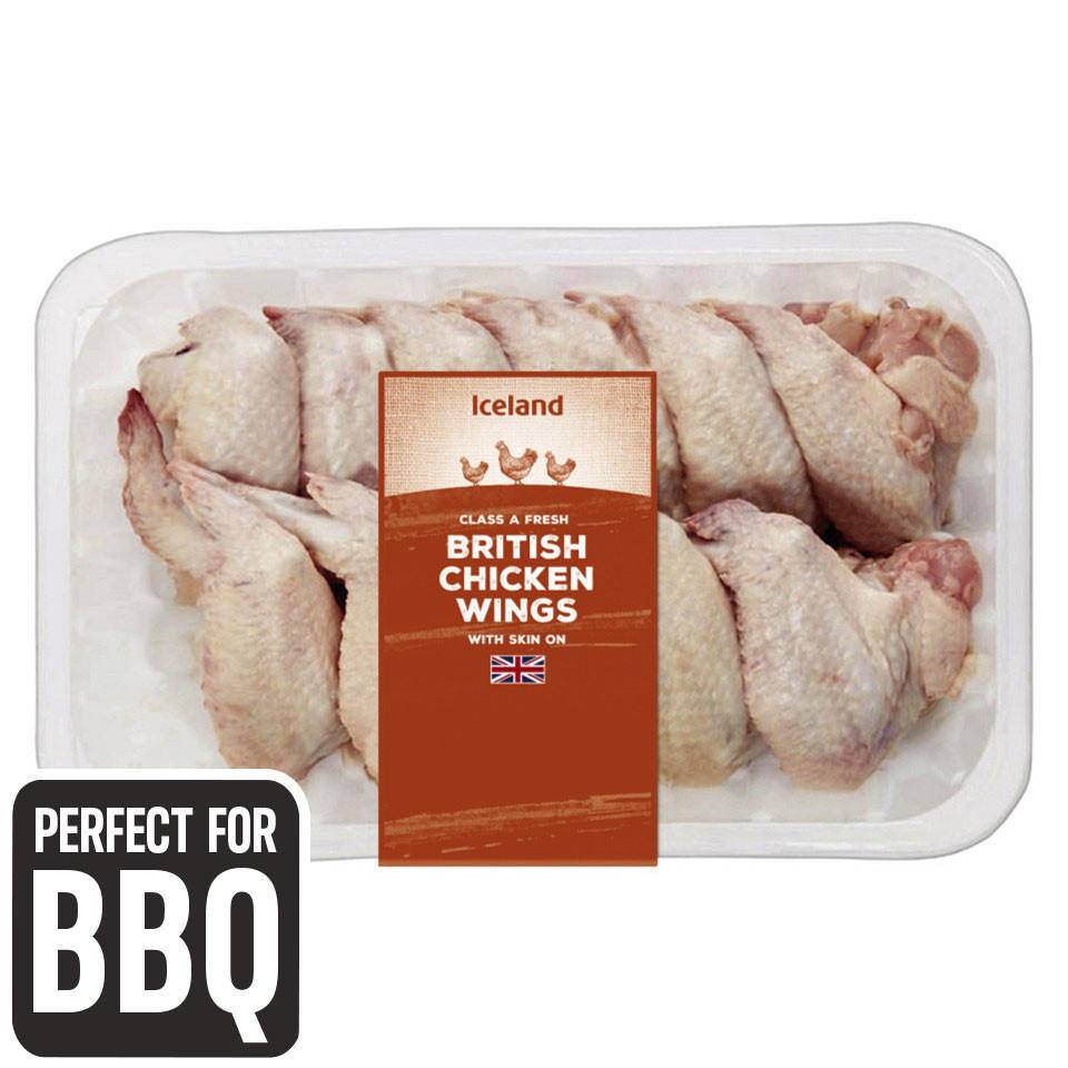 Iceland Class a Fresh British Chicken Wings With Skin