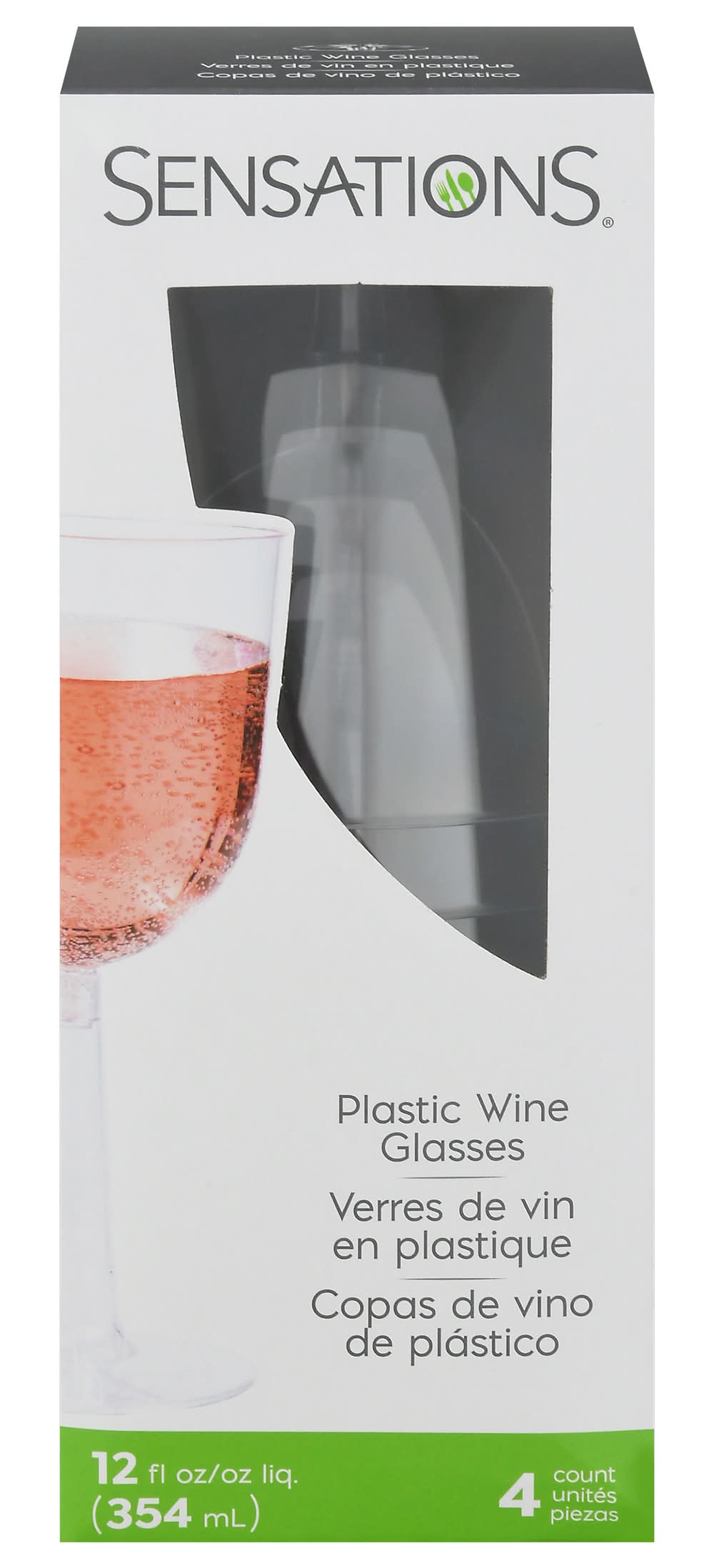 Sensations 12 Fluid Ounces Plastic Wine Glasses (1.1 oz)