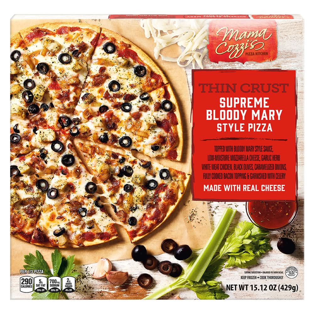 Mama Cozzi's Pizza Kitchen Thin Crust Pizza, Supreme Bloody Mary Style (15.12 oz)