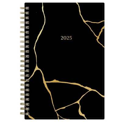 Marie Kondo for Blue Sky 2025 Weekly/Monthly Planner 8.15"x5.83" Wirebound Kintsugi Charcoal: Adult Stationery, Tabs