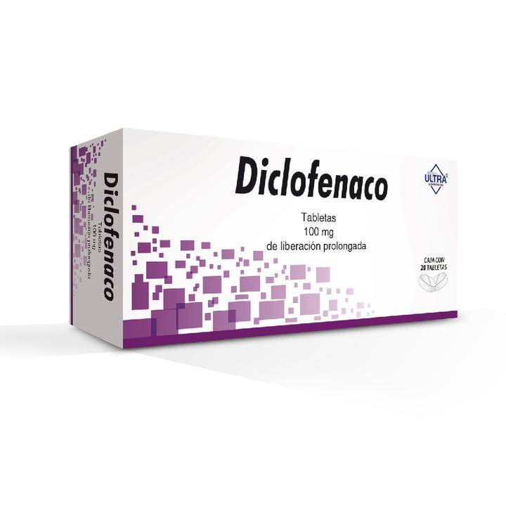 Ultra diclofenaco tabletas 100 mg (caja 20 piezas)