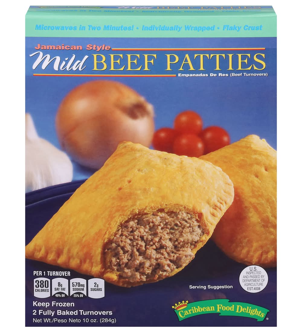Caribbean Food Delights Beef Mild Turnover Patties (10 oz, 2 ct)