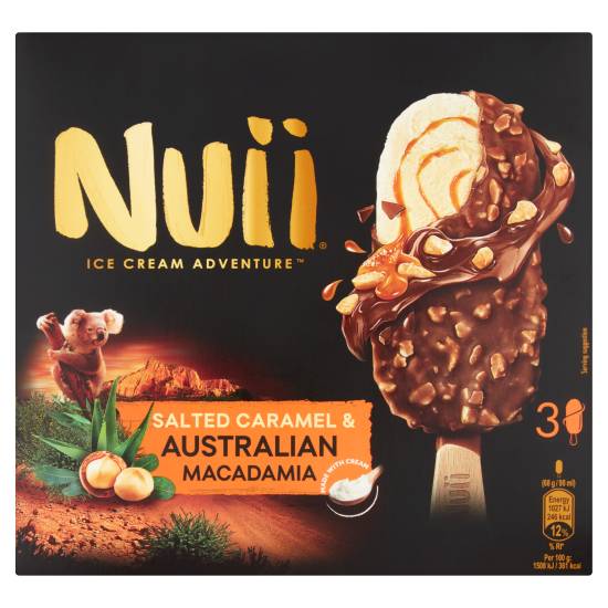 Nuii Salted Caramel & Australian Macadamia Ice Cream (3 ct)
