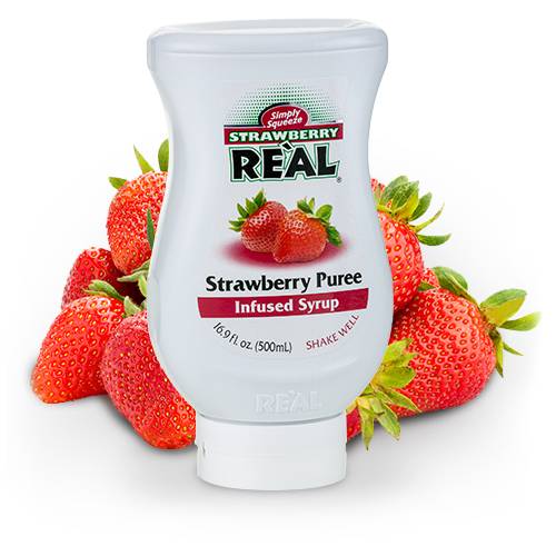 Real - Strawberry Puree Infused Syrup, 6 Pack, 16.9 oz