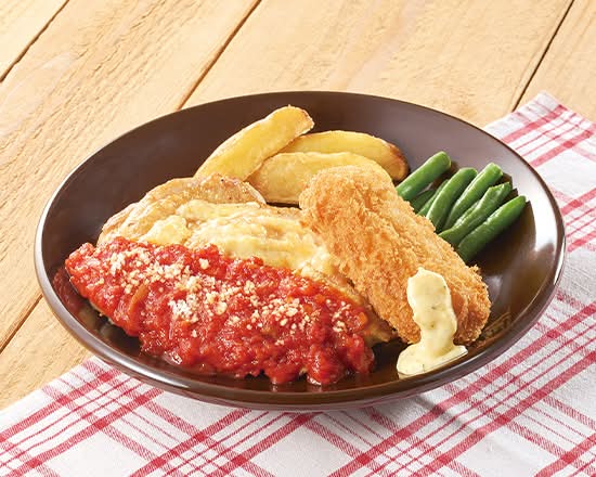 若鶏のグリル トマトソース＆かにクリーミーコロッケ