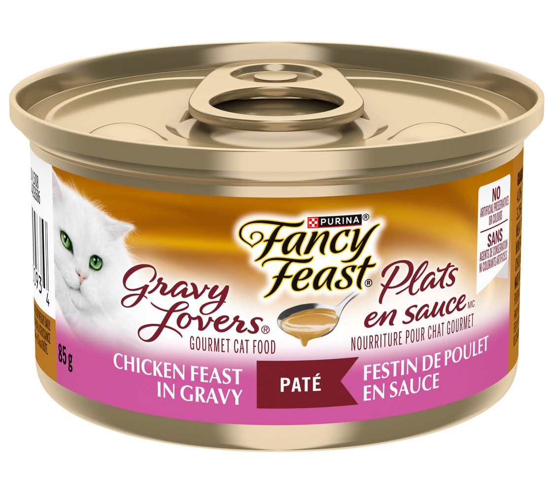 Purina fancy feast plats en sauce pâté nourriture humide pour chats - gravy lovers wet cat food pate (adulte/festin de poulet en sauce)