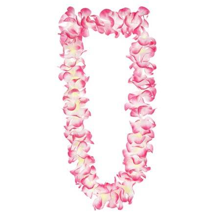 Collar de flores hawiano fucsia (1 pieza)