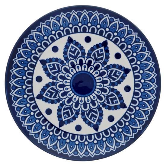 # Vintage Blue Design Ceramic Side Plate (7.5" X 0.79")