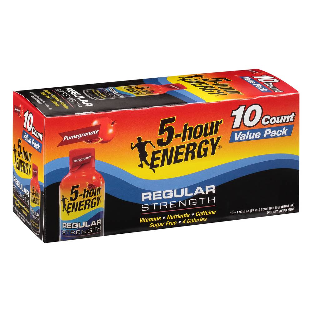 5-Hour Energy Regular Strength Drink, Pomegranate (10 x 1.93 fl oz)