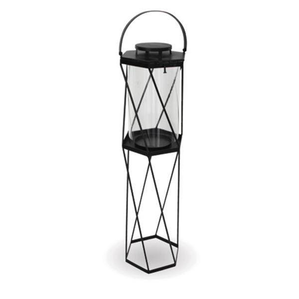 Black 33" Tall Metal Lantern with Glass Inserts (Delivery options available. See item details.)
