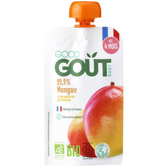Good Goût - Compote mangue et jus d'acérola bio pour bébé
