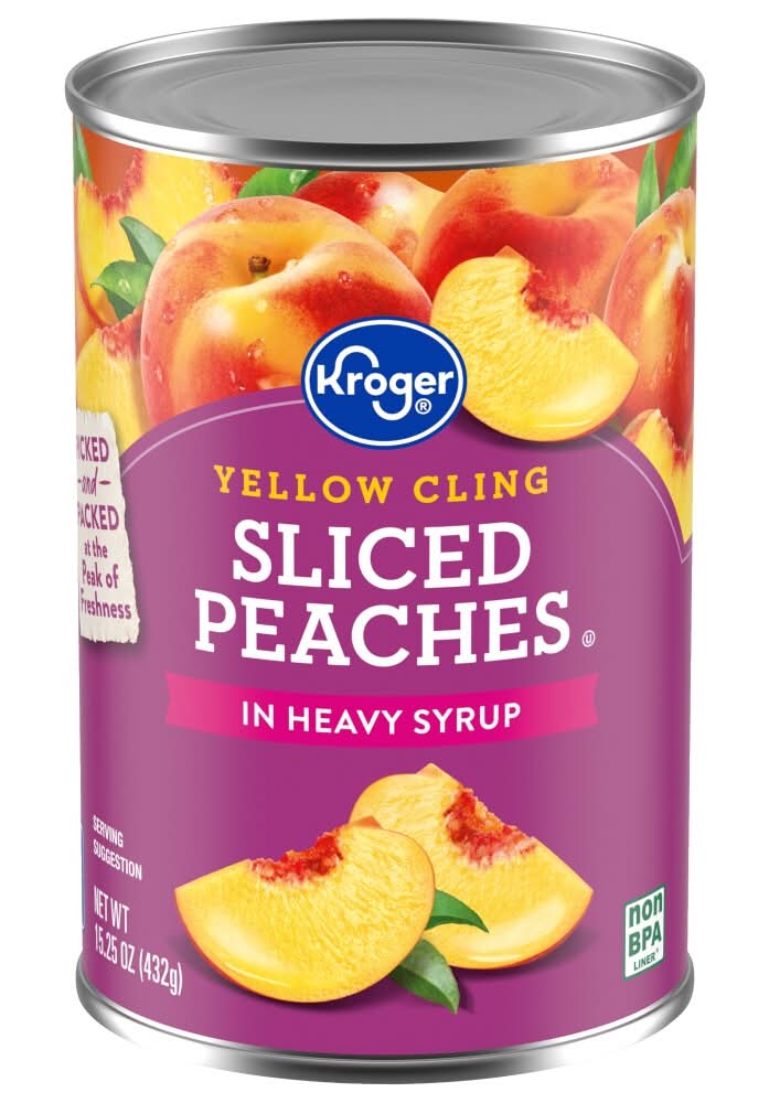 Kroger Yellow Cling Sliced Peaches in Heavy Syrup (15.25 oz)