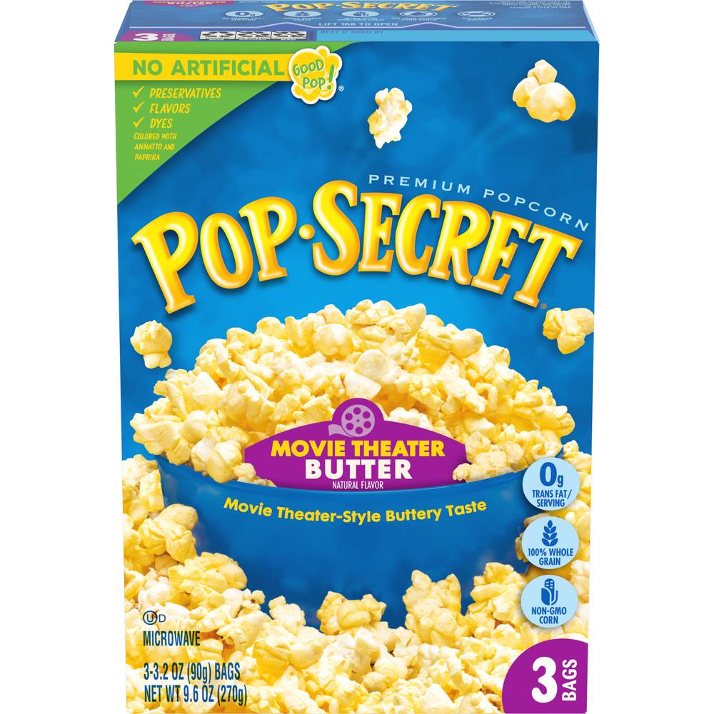 Pop Secret Premium Movie Theater Popcorn, Butter (3.2 oz, 3 ct)