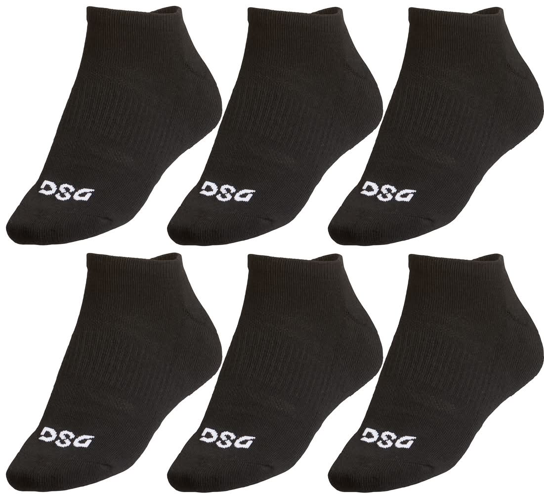 DSG No Show Socks - 6 Pack (Black, M)
