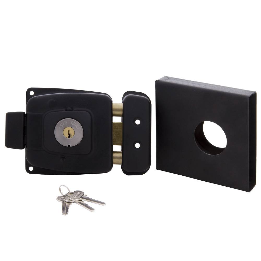 Scanavini cerradura sobreponer puertas de 30 a 45 mm 2002 negro (1 cerradura sobreponer, 3 llaves)