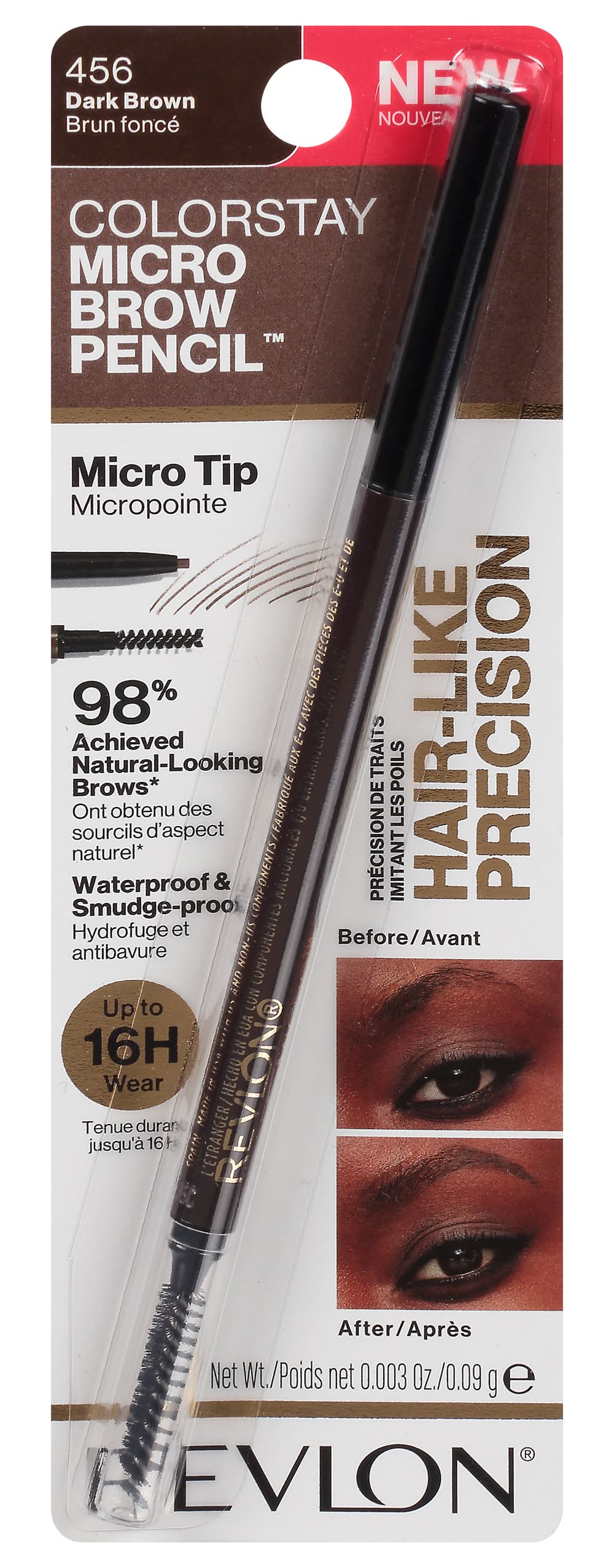 Revlon Colorstay Micro Brow Pencil, Dark Brown (0.3 oz)