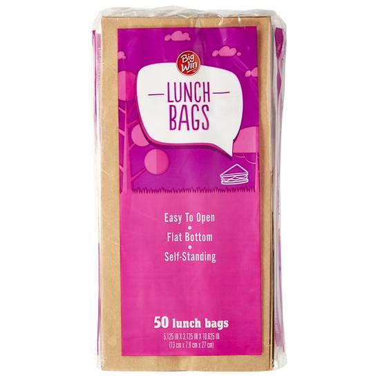 Big Win Paper Lunch Bags (50 ct)