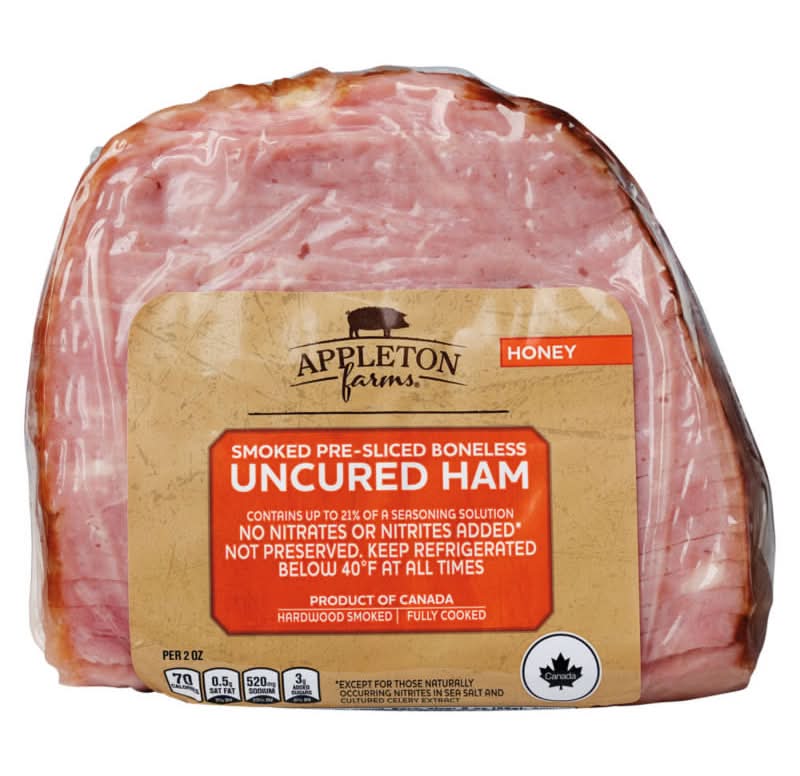 Appleton Farms Smoked Pre Sliced Boneless Uncured Ham, Honey