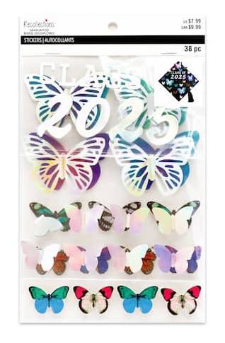 Holographic Butterfly Graduation Cap Stickers By Recollections