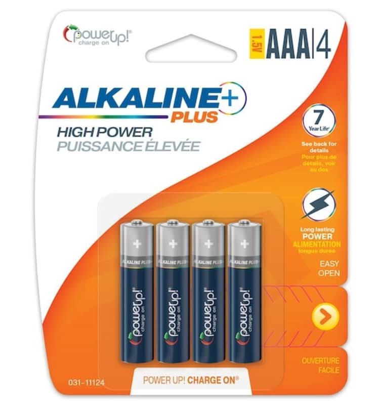 PowerUp! Batteries Alkaline Plus AAA 4-Pack