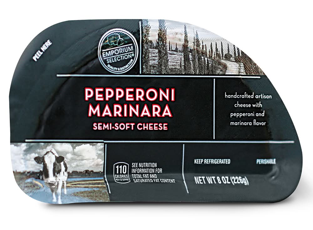 Emporium Selection Semi-Soft Hand Crafted Cheese, Pepperoni-Marinara (8 oz)