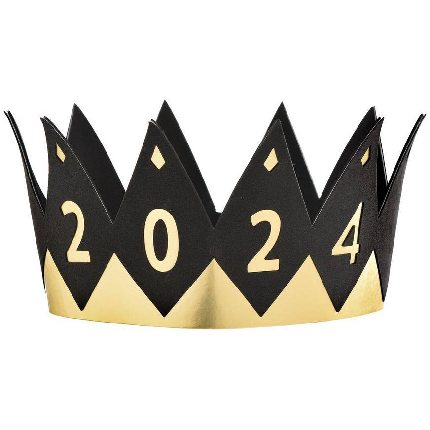 Black Metallic Gold 2024 Foam Crown