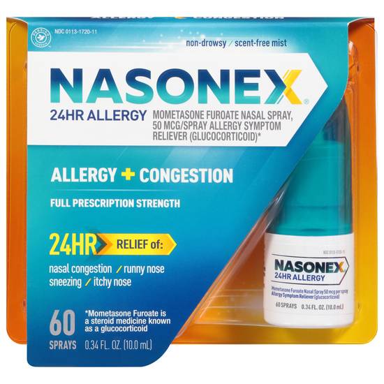Nasonex 24hr Allergy + Congestion Nasal Spray Scent Free