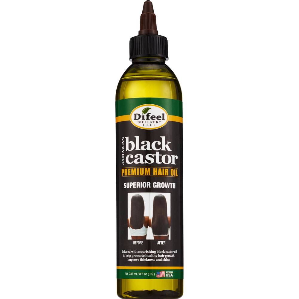 Difeel Black Castor Premium Hair Oil, 8 Oz