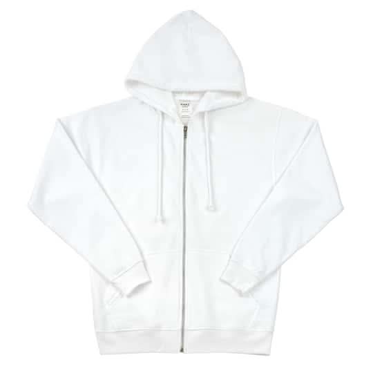 Make Market Adult Full Zip Hooded Sweatshirt, Unisex, White