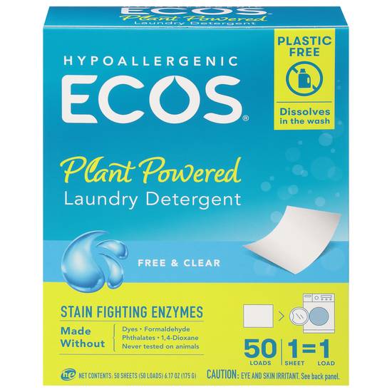 Ecos Hypoallergenic Free & Clear Laundry Detergent (50 ct)