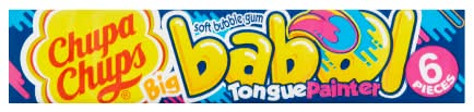 Chupa Chups Raspberry, Big Babol Blue Soft Bubble Gum (6 pack)