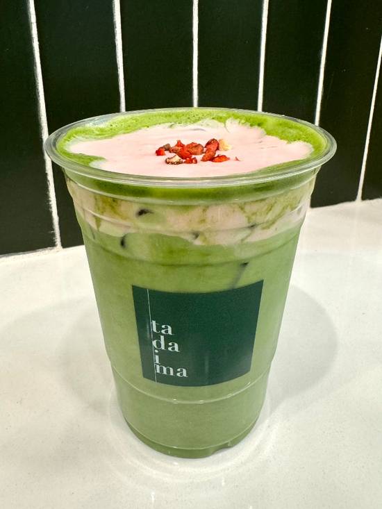 Matcha Latte w/ Strawberry Cream