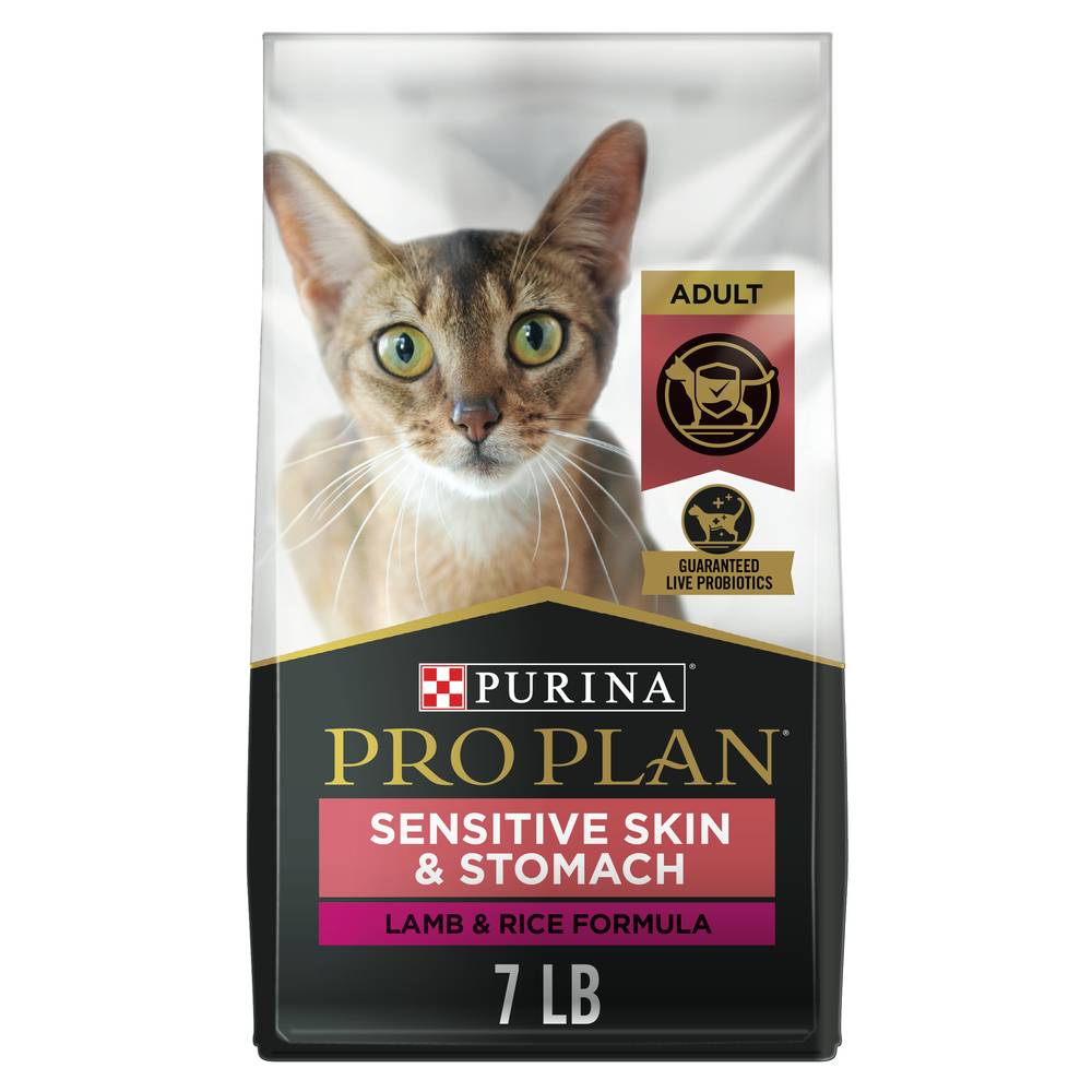 Purina Pro Plan Sensitive Skin & Stomach Cat Food, Lamb-Rice Formula (7 lbs)