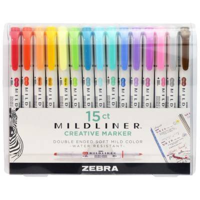 Zebra Mildliner Double Ended Creative Marker (15 ct)