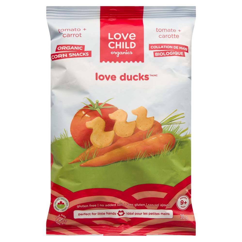 Love Child Organics Baby Food Love Ducks Snacks Tomato Carrots 30 g