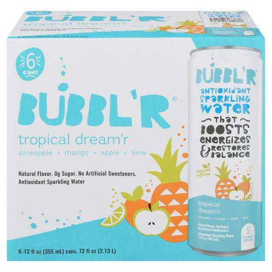 Bubbl'r Tropical Dream'r Antioxidant Sparkling Water(6 Ct, 72 fl Oz)